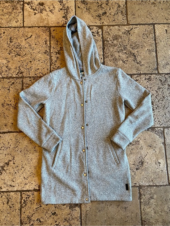 Roots Jackets & Blazers - Roots Heather Gray Hooded Snap-Front Coatigan